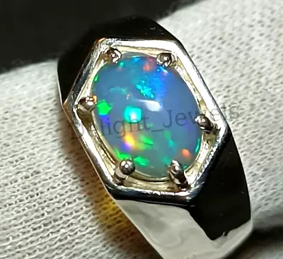 Natural Fire Opal Gemstone With 925 Sterling Silver Ring For Men's Handmade Ring • $68