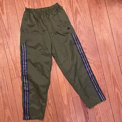 Vintage 90s Adidas Wind Pants Track Soccer Three Stripes Size Medium Mesh Lined • $39.99