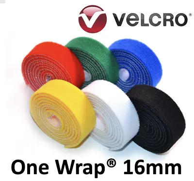 £3.95 • Buy 50cm Velcro® 16mm Brand ONE WRAP® Straps Reusable Utility Hook Loop Tie Cleats