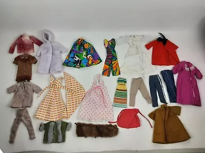 Vintage Hand Made Barbie Dresses Coats Fur Shawl And Misc. Clothes 70's Buttons • $14.99