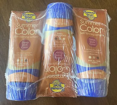 3-Pack Banana Boat Summer Color Self-Tanning Lotion Deep Dark Color 6 Oz Tube • $11.66