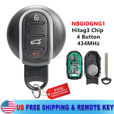 For 2015 2016 2017 2018 Mini Cooper Remote Smart Key Fob Hitag3 Chip NBGIDGNG1 • $25.89