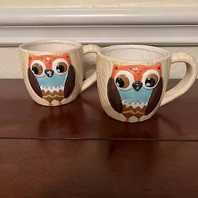 3D Owl Coffee Mugs Vintage Set Of 2 • $27