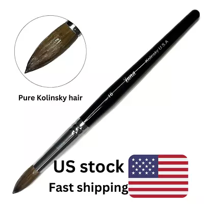 Luna Pure Kolinsky Acrylic Nail Brush For Manicure Powder - #16 - SHIP FROM US • $44.99