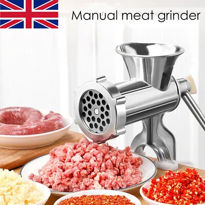 Hand Operated Meat Mincer Heavy Duty Grinder Manual Hand Operated Kitchen Beef • £5.99