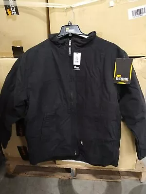 BRAND NEW Berne Men's Flagstone Flannel Lined Duck Jacket XL- Black • $24.99