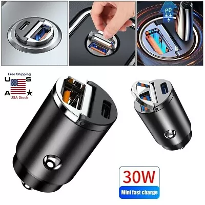 Mini Dual USB Type-C PD Car Phone Charger 30W Fast Charge Adapter Accessories US • $9.95