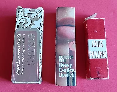 3 Vintage Lipsticks Louis Philippe Outdoor Girl Charles Revson • £18