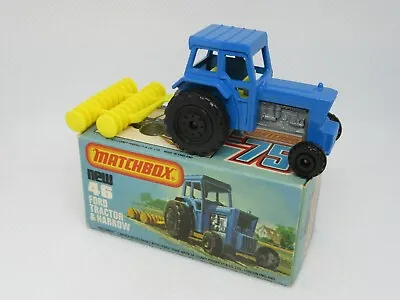 £19.95 • Buy Matchbox Superfast 46c Ford Tractor & Harrow - YELLOW INTERIOR - Mint/Boxed