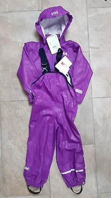 Helly Hansen Childs Waterproof K-Voss Two-Piece Purple Rainset Outfit Age 4 • $50.51