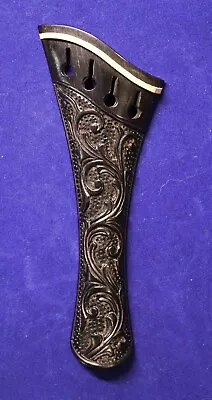 Left Handed Handmade Carved Ebony Violin Tailpiece 4/4   Harp Mod  #41 • $35