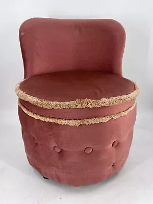 Vintage Sherborne Draylon Coral Pink Tub Bedroom Cocktail Dressing Table Chair • £75