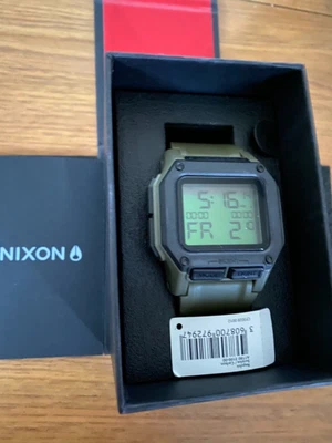 £120 • Buy Mens Nixon Regulus Watch With Silent Mode - Surplus/Carbon