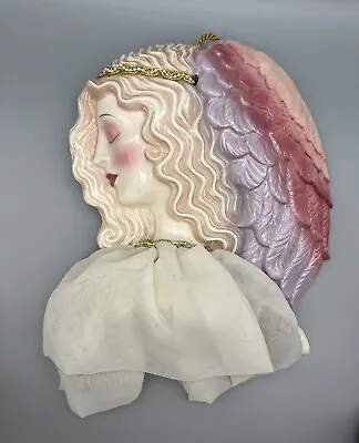 Vintage Porcelain/Ceramic Musical Wall Mask By Clay Art Of San Francisco - Angel • $59.99