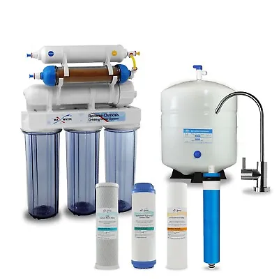 6 Stage 100 GPD Dual Aquarium/Drinking Reverse Osmosis Water Filter System • $169.95