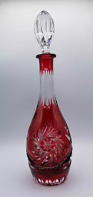 14  German NACHTMANN BLEIKRISTALL 24% Lead Crystal Cut To Clear RubyRed Decanter • $100