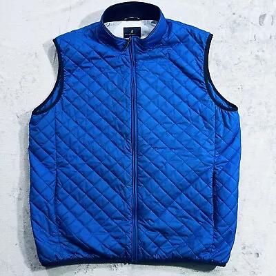 Brooks Brothers Diamond Quilted Full Zip Vest Size XXL Thermore Blue Puffer • $49