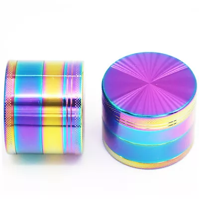 Rainbow Metal Herb Grinder 4-Piece Crusher Colorful 40 Mm 1.5 Inches Small • £9.06