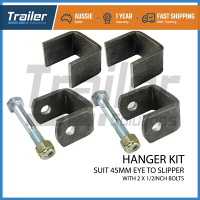$24.97 • Buy Trailer Slipper Spring Hanger Kit Suit 45mm Wide Single Axle Kit Leaf Springs