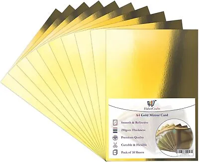 Gold Mirror Card A4 Gold Card Metallic Mirror Board Thick 250gsm Card Shiny Gol • £7.79