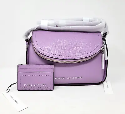 Marc Jacobs The Groove Leather Purple Mini Messenger Bag & Card Case Wallet Set • $385