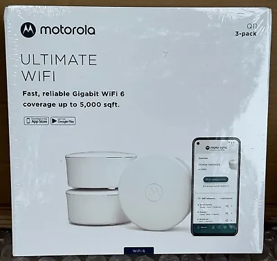 Motorola Q11 Mesh WiFi 6 System AX3000 3 Pack Wi-FI Router Extender New In Box • $199