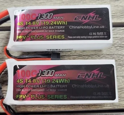2x 100C 4S 1300mAh 14.8V Lipo Battery XT60 Plug For RC FPV Helicopter Drone Car • $27.99