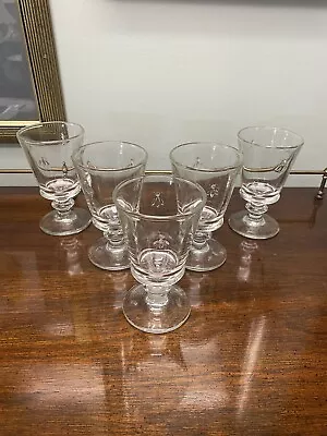 Set Of 5 La Rochere Napoleon Bee Musee Wine Glasses Goblets Paris France • $49.99