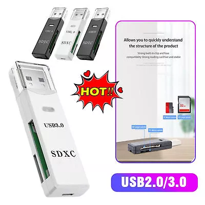 USB2.0 SD Card Reader For PC Micro SD Card To USB Adapter For Camera Memory-HOT • $1.85