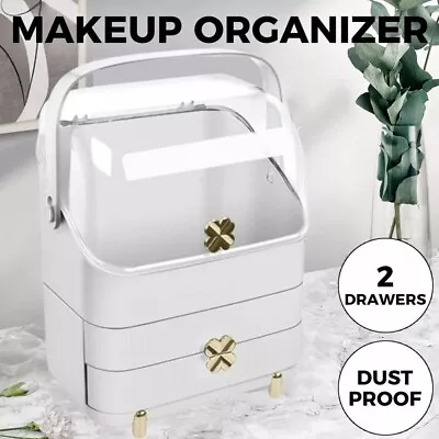Large Organiser Make Up Cosmetic Vanity Case Box Drawers Skincare Storage • £16.99