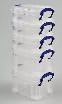 Sizes 0.07 - 2.1 Litre Really Useful Boxes (PACKS Of 10) Small Clear Storage Box • £20.28