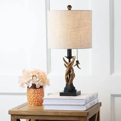 Antlers Mini Table Lamp LED Resin Iron Black Brown • $53.34