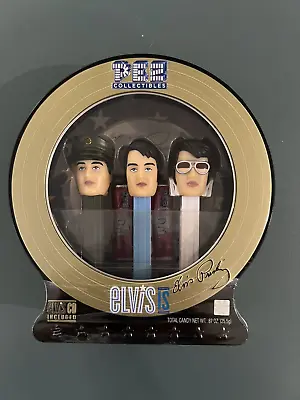 ELVIS PRESLEY PEZ Collectibles Limited Edition 3 Dispensers + CD SEALED RARE!! • $99