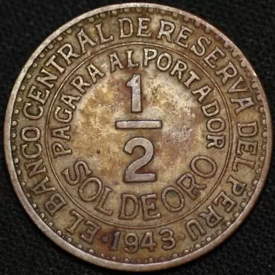 PERU ~ 1943 ~ 20 Centavos ~ Flat Top “4” ~ Quality World Coin ☘️ V -#577 ☘️ • $4.24