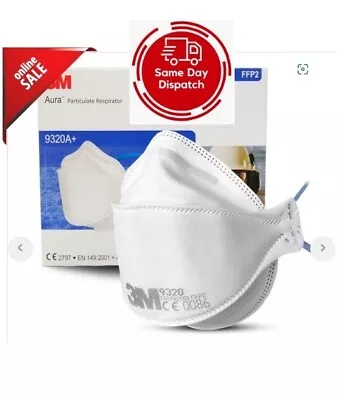 3M Aura 9320A+ P2 N95 Respirator Face Mask Box Of 20 • $85.97