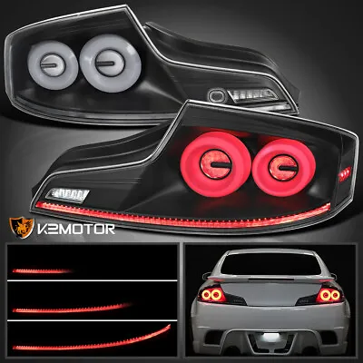 Fits Black 2003-2007 Infiniti G35 Coupe LED Tail Lights Sequential Signal Lamps • $324.38