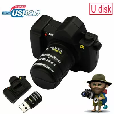 USB 2.0 Flash Drive Camera Shape Memory Stick 32GB 8GB Storage Thumb U Disk Lot • £3.78