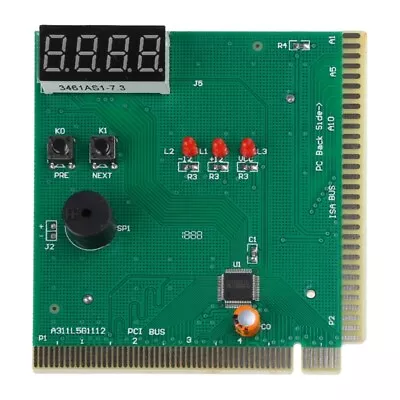 4-Digit PC Computer Motherboard PCI & ISA Motherboard Tester Diagnostics Display • $8.39