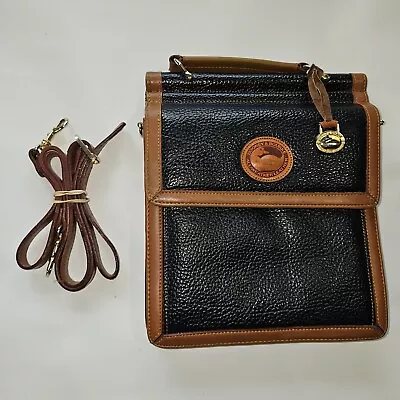 Dooney & Bourke Pebble Grain Black Brown Leather Cognac Hand Bag Purse Womens • $89.99