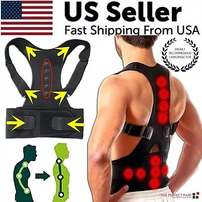 Posture Corrector Support Magnetic Back Shoulder Brace Belt Band For Women Men • $6.08