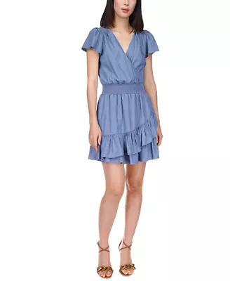 MICHAEL Michael Kors Tiered Faux-Wrap Fit & Flare Dress 10A 2176 • $26.96