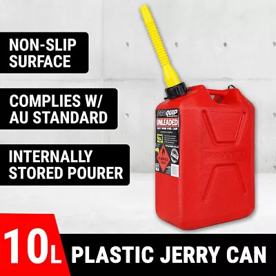 10L Plastic Jerry Can W/ Pour Spout Fuel Spare Container Petrol Gas Storage Tank • $18