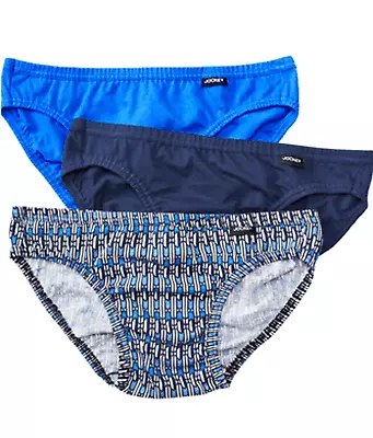 3 Pack Mens Jockey Elance Bikini Brief Low Rise Discontinued Pattern NEW Sz Lrg • $17.95