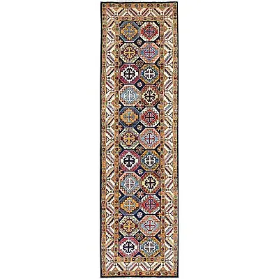 2'7 X9'6  Blue Afghan Special Kazak Hand Knotted Wool Wide Runner Rug R86248 • $312.30