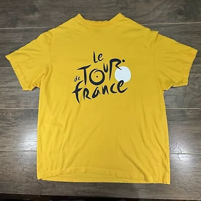 Vintage Le Tour De France Shirt Mens XL Yellow Biking Cycling Graphic Tee • $16.50