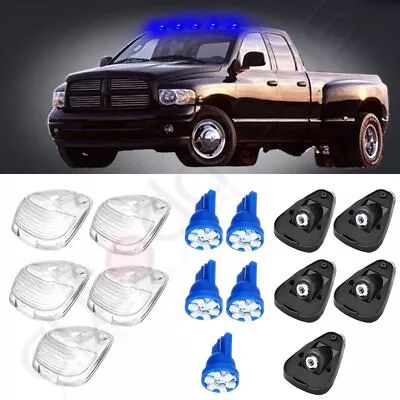 For Ford F250 F350 5X Cab Marker Roof Clearance Clear Lights+5x Blue LED& Base • $18.88