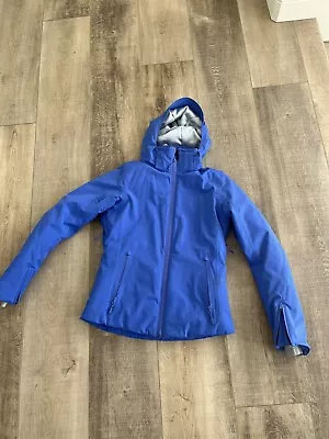 Volkl Wmns Sz 8 Hood Ski Jacket Sensortex Waterproof Insulated Winter Blue Flaw • $39.99