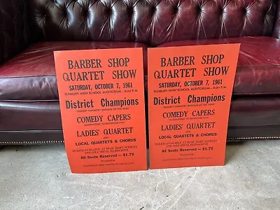 $89 • Buy Vintage 1960’s Barber Shop Quartet Comedy Show Concert Event Poster -Pair-
