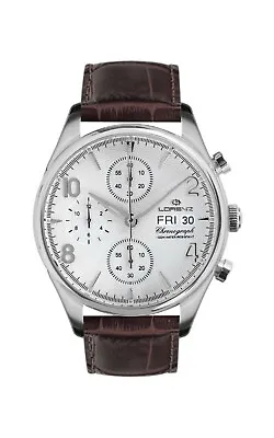 $149.63 • Buy Men's Watch Lorenz Chrono, Day Date, 030110AA,Chronograph, Leather Strap Brown