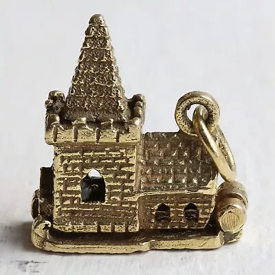 9ct Gold Charm - 9ct Yellow Gold Enamelled Church Georg Jensen Charm (3.9g) • £225